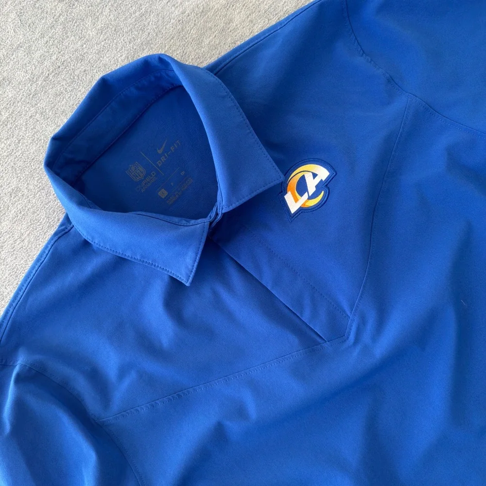 Nike Los Angeles Rams NFL On-Field Dri-FIT Polo Shirt Blue Mens Small